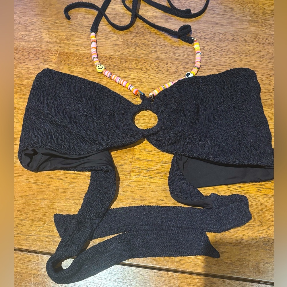 Beach Bunny Keel Bandeau Top & Gillian High XL Waist Bottom SM Bikini Set